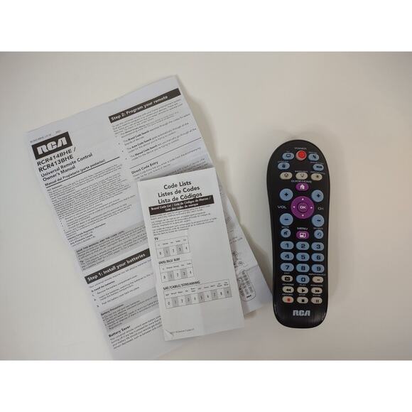 RCA RCR414BHE 4-Device Streaming Universal Remote Control Manual & Codes WORKS - Picture 2 of 6